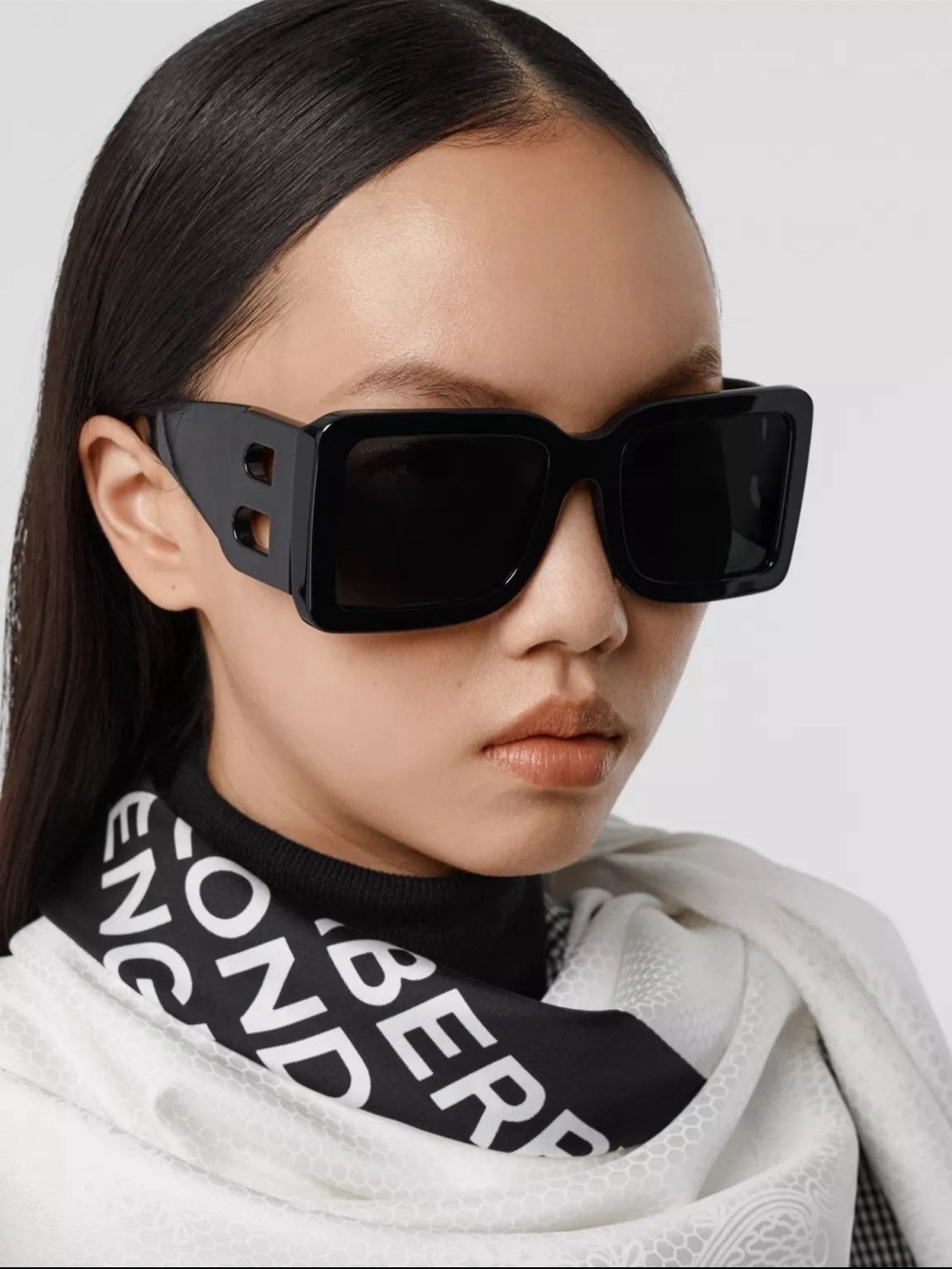 Burberry Black Oversized Square Sunglasses